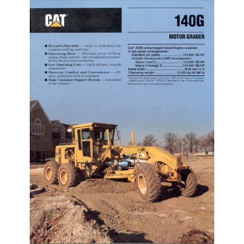 Caterpillar 140G Motor Grader Dealer's Brochure DCPA8 
