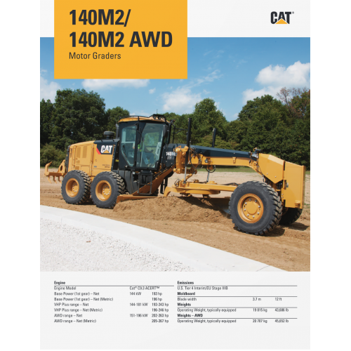 Caterpillar 140m2 140m2 Awd Motor Graders