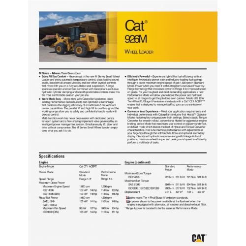 Caterpillar 926m Wheel Loaders