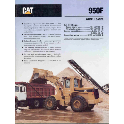 Caterpillar 950F Wheel Loader Dealer's Brochure DCPA6 ver 