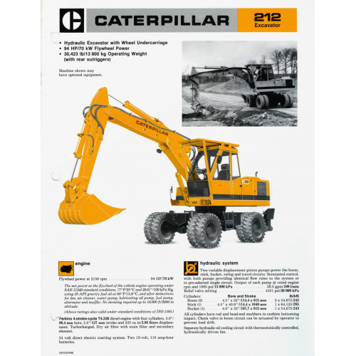 Caterpillar 212 Wheeled Excavators