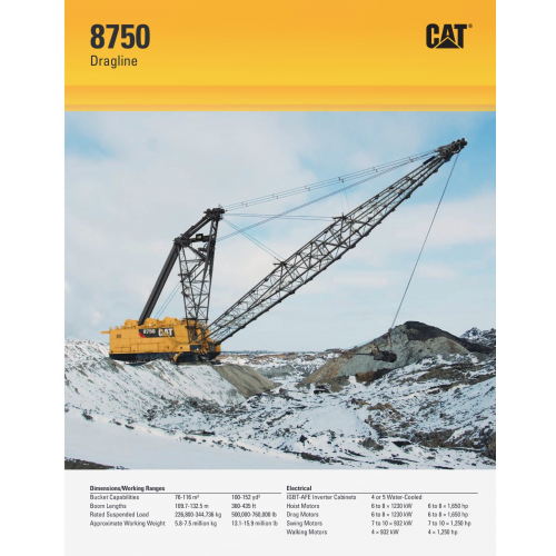 Caterpillar 8750 Draglines