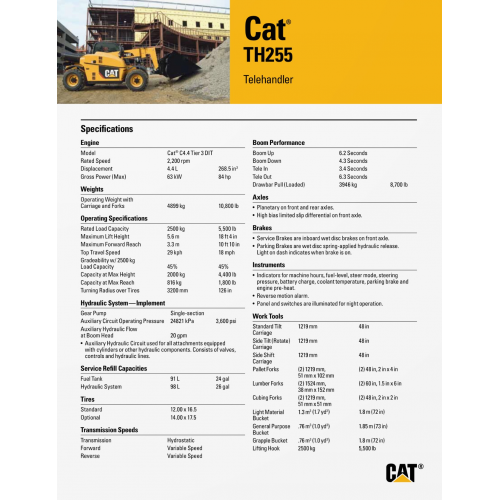 Caterpillar Th255 Telehandlers