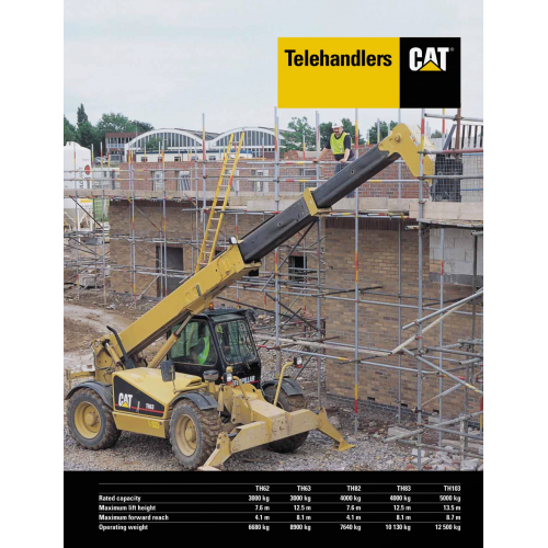 Caterpillar Th62 Th63 Th82 Th83 Th103 Telehandlers