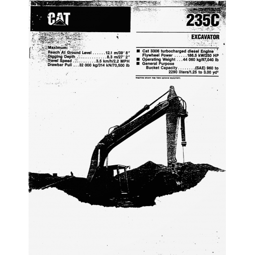 Caterpillar 235c Hydraulic Excavators