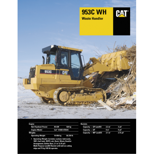 Caterpillar 953c Wh Waste Handler Track Loaders