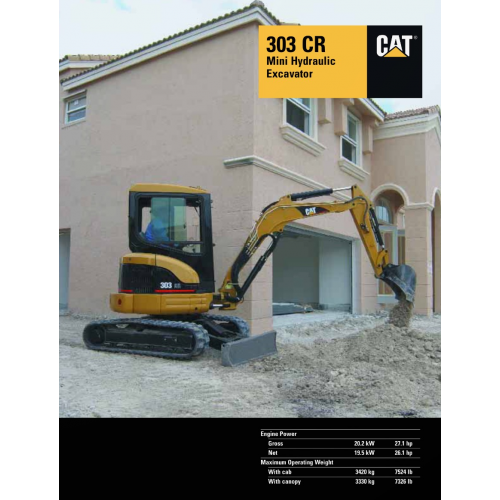 303 CR Mini Excavator, Cat