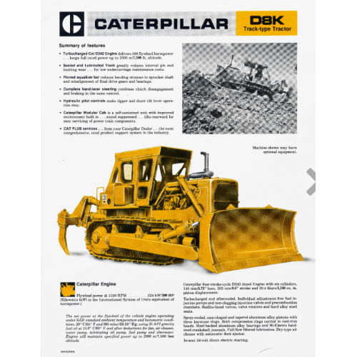 希少！！】 昭和旧型 CAT カタログ 建設機械 ブルドーザー D8K